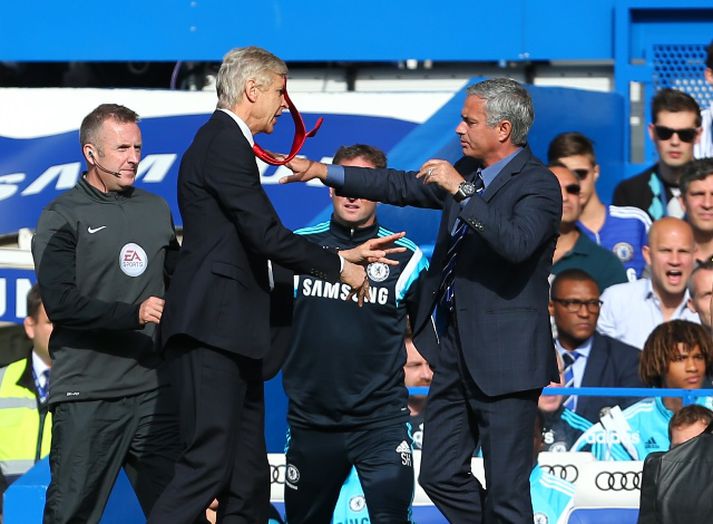 Wenger og Mourinho lenti saman í leik Chelsea og Arsenal í október 2014.
