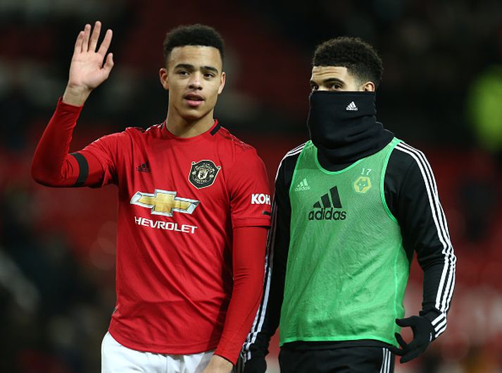 Mason Greenwood eftir leik gegn Wolves á dögunum.