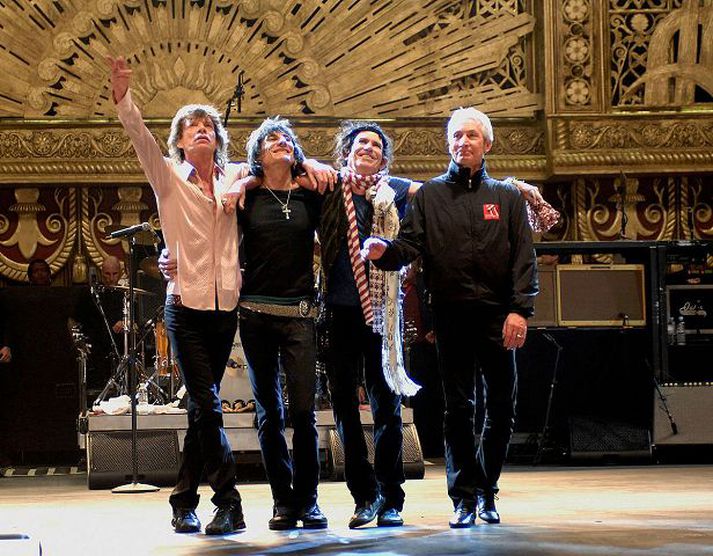 Gömlu mennirnir eru enn vinsælir. Frá vinstri eru Mick Jagger, Ron Wood, Keith Richards og Charlie Watts.