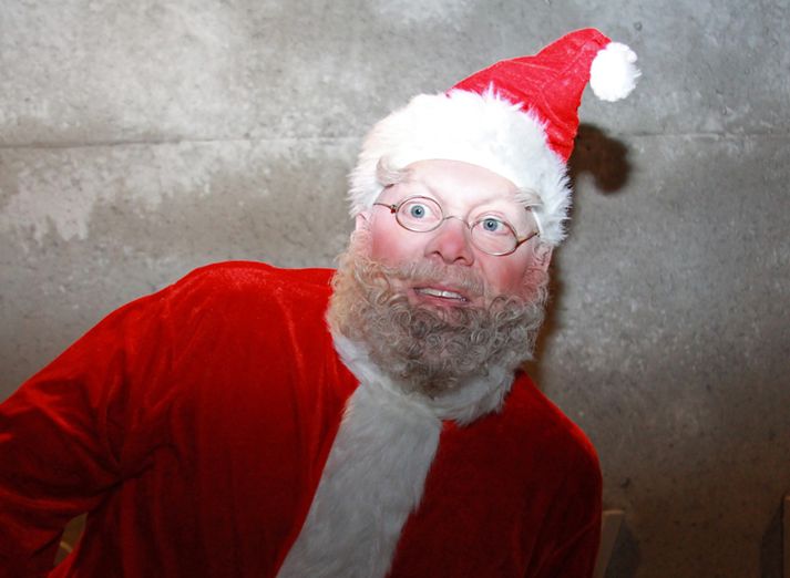 Jón Gnarr sem geðveikur jólasveinn.
