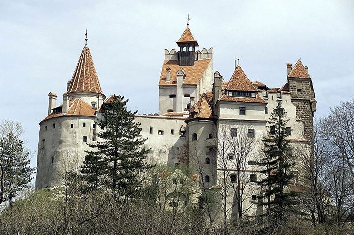 Leðurblökur sem stundum má sjá sveima kringum virkisveggina fullkomna ímynd kastala Drakúla.