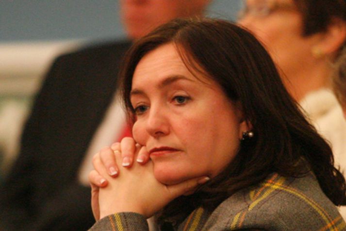 Steinunn Valdís jafnar sig eftir óhappið. Mynd/ Pjetur.