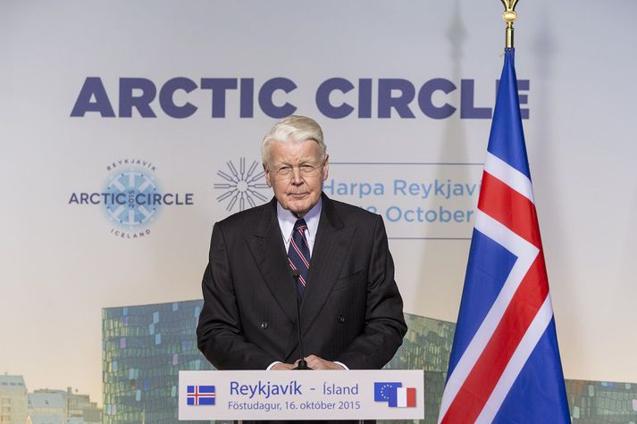 Ólafur Ragnar á Arctic Circle ráðstefnunni sem haldin var í Hörpu í síðasta mánuði.