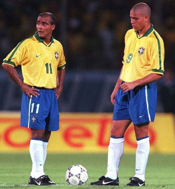 Romario og Ronaldo léku saman í framlínu Brasilíu.