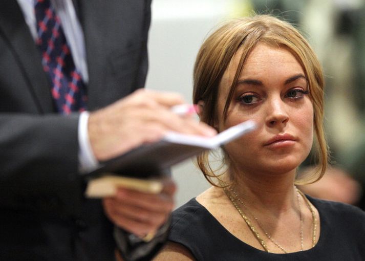 Það var þungt yfir Lohan við skýrslutöku hjá dómara í janúar.