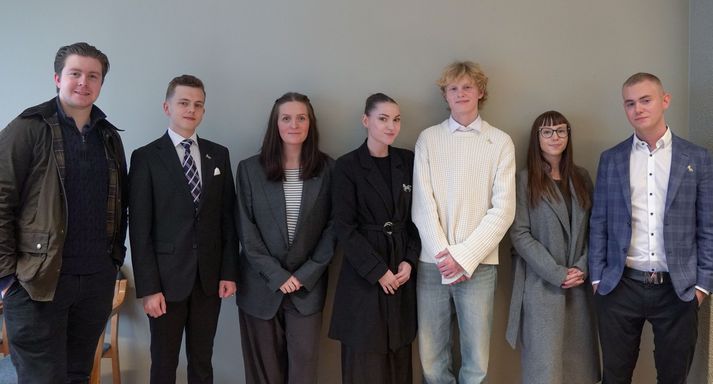 Þórður Hugo Björnsson, Jón Hjörtur Örn Kröyer varaformaður, Sólrún Lára Flóvenz, Salma Björk Önnudóttir formaður, Þorkell Ingólfsson, Aldís Dröfn Ingvarsdóttir og Nói Þrastarson.