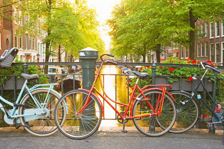 Reiðhjól eru eiginlega jafn mikilvægur hluti af útliti Amsterdam-borgar eins og síkin.