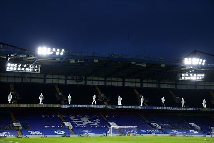 Frá Stamford Bridge í kvöld.