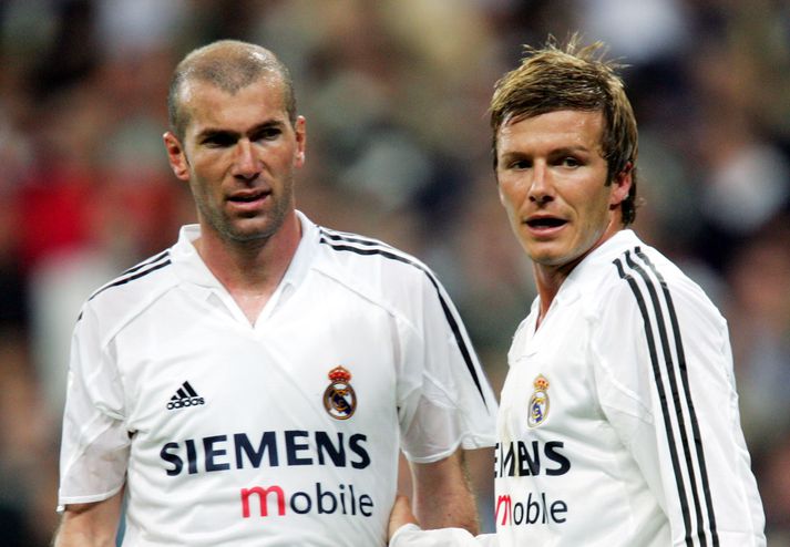 Zidane og Beckham spiluðu saman hjá Real Madrid á árunum 2003-07