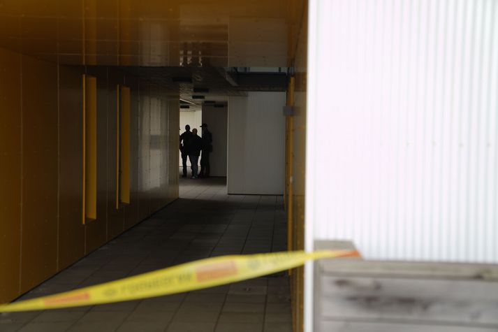 Fjöldi lögreglumanna og sérsveitarmanna tóku þátt í aðgerð skammt undan.