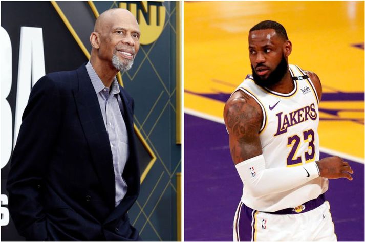 Kareem Abdul-Jabbar og LeBron James eiga gott pláss í sögubókum NBA-deildarinnar í körfubolta.