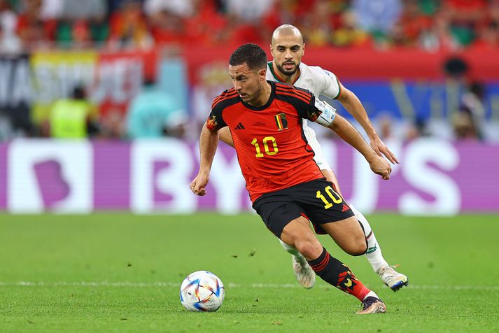 Eden Hazard hefur ekki náð sér á strik á HM, ekki frekar en aðrir leikmenn Belgíu.