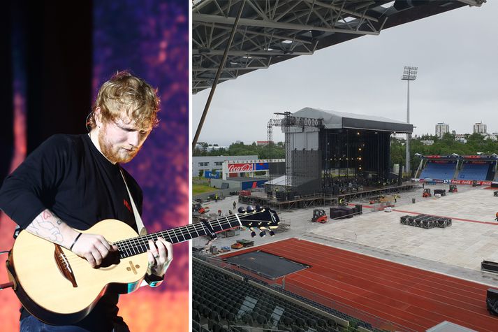 Sheeran stígur á sviðið á Laugardalsvelli þann 10. ágúst 2019.