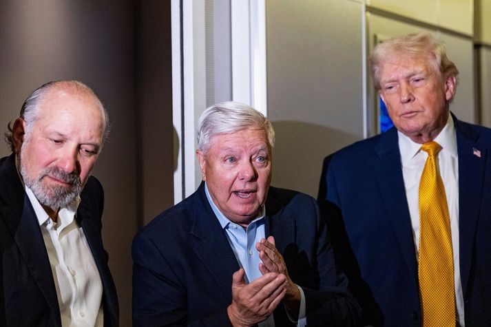 Lindsey Graham með Donald Trump á dögunum.