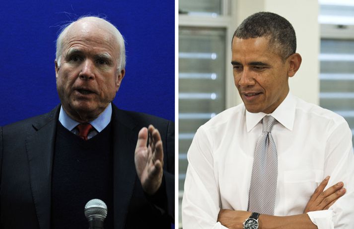 John McCain öldungadeildarþingmaður (t.v.) og Barack Obama Bandaríkjaforseti.