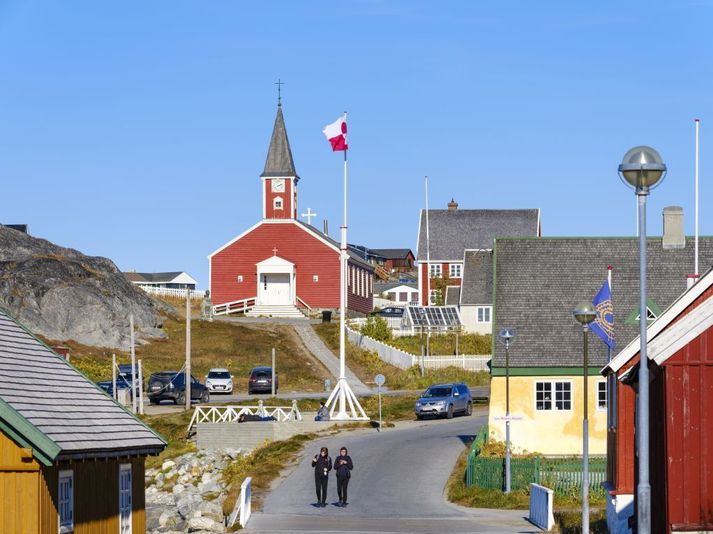 Frá gamla bæjarhlutanum í Nuuk. 