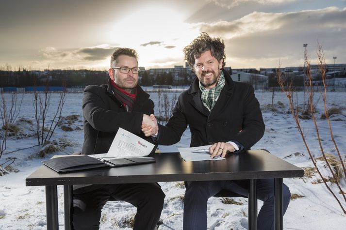 Gísli Örn Bjarnhéðinsson framkvæmdastjóri Búseta og Dagur B. Eggertsson.