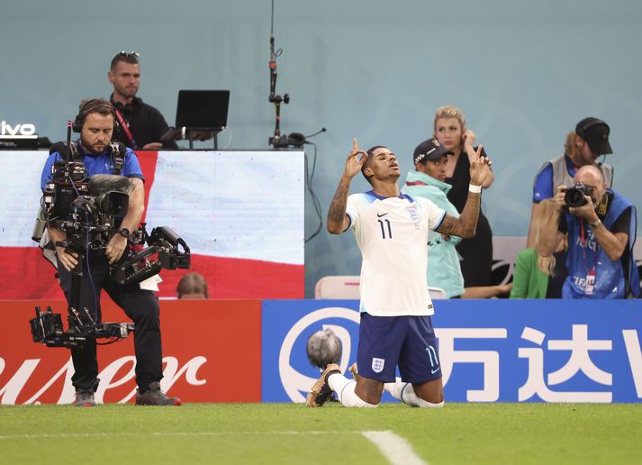 Marcus Rashford hefur skorað þrjú mörk á HM í Katar.