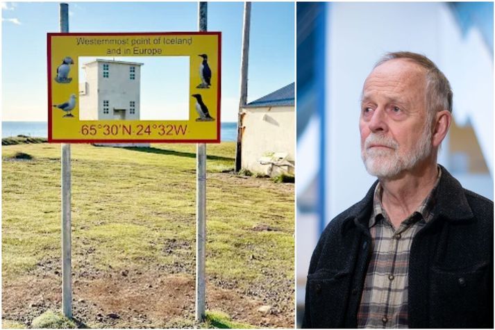 Páll telur illt afspurnar að á Bjargtanga sé skilti þar sem því er haldið fram að þar sé um að ræða vestasta odda Evrópu. 
