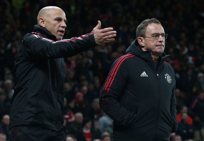 Chris Armas og Ralf Rangnick eru ekki hátt skrifaðir hjá mörgum leikmönnum Manchester United.