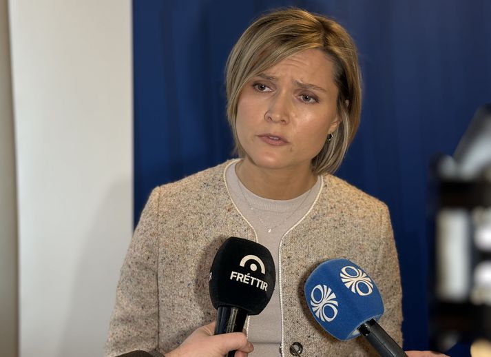 Kristrún sat fyrir svörum eftir ríkisstjórnarfund í morgun.