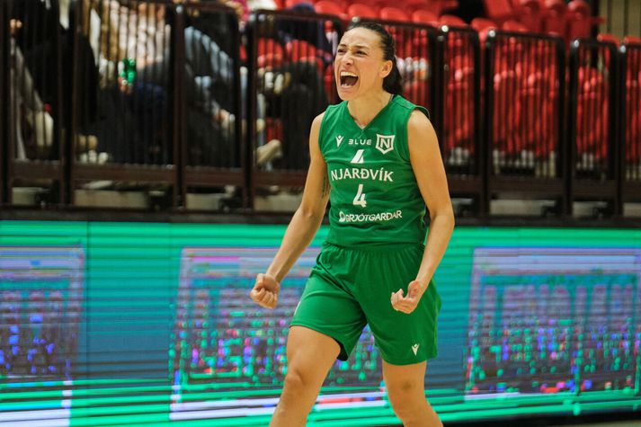 Landsliðskonan Danielle Rodriguez var atkvæðamikil hjá Njarðvík með 24 stig, 15 fráköst og 7 stoðsendingar í kvöld.