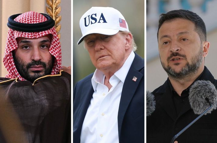 Mohammed bin Salman, Donald Trump og Vólódímír Selenskí.