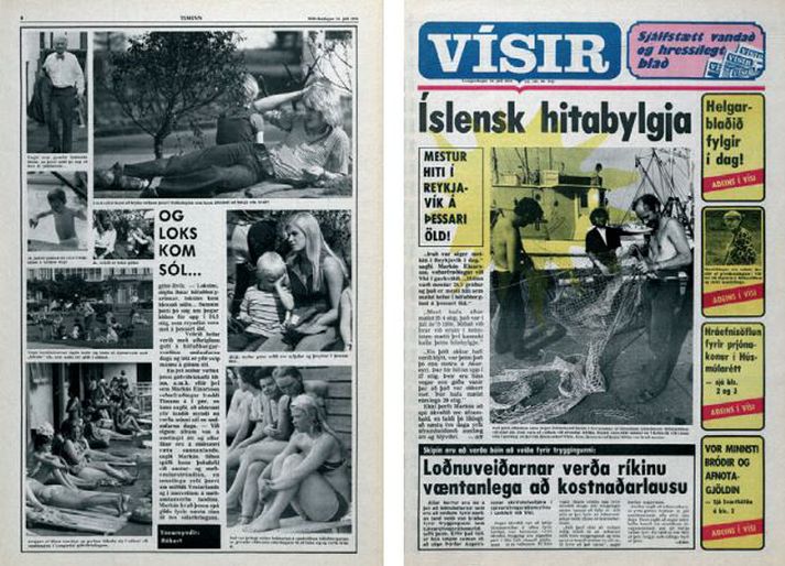 Dagblöðin Tíminn og Vísir fjölluðu ítarlega í máli og myndum um hitabylgjuna sem gladdi íbúa höfuðborgar Íslands fyrir 42 árum.
