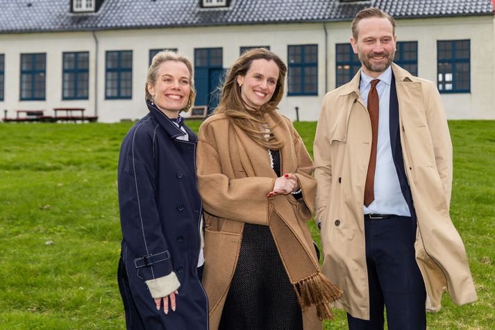 Hildur Björnsdóttir borgarstjóri ásamt þeim Björgu Magnúsdóttur oddvita Viðreisnar og Einari Þorsteinssyni oddvita Framsóknarflokksins.