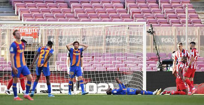 Börsungar svekktir en Atletico menn virtust sætta sig við stigið.