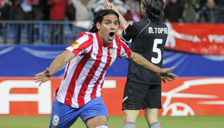 Falcao fagnar öðru marka sinna í kvöld.