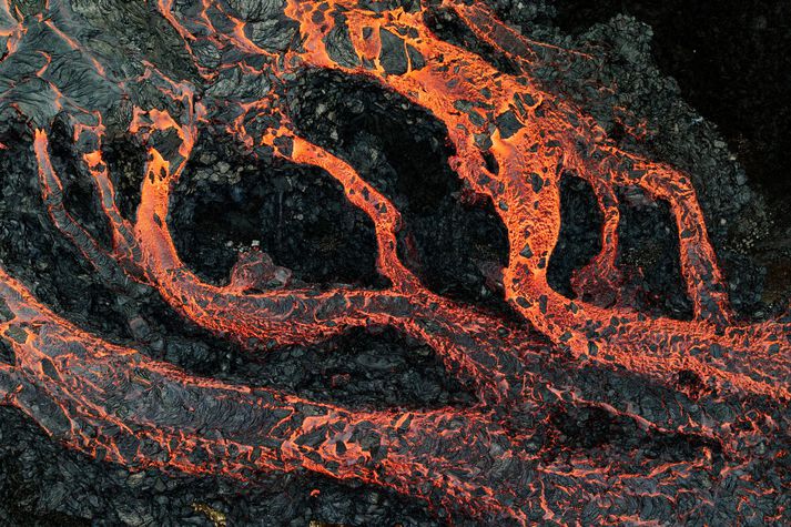 Myndin er tekin af þarsíðasta gosi sem hófst og lauk þann 1. apríl. 