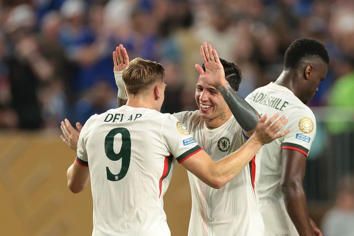 Enzo Fernandéz lagði tvö af þremur mörkum Chelsea upp. Hið seinna fyrir Liam Delap. 