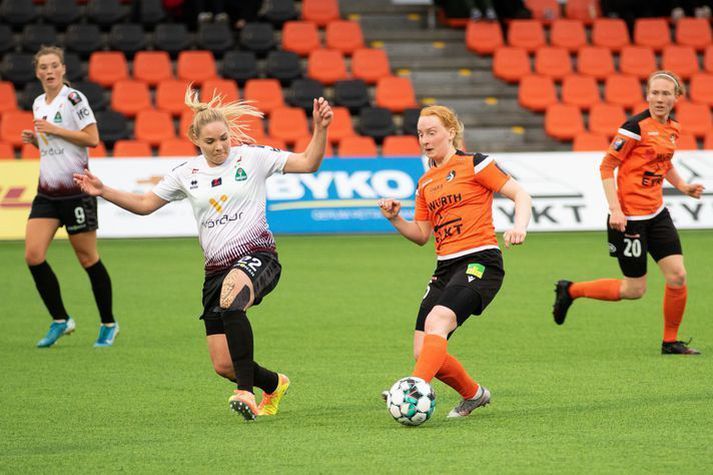 Þórdís Elva Ágústsdóttir, fyrirliði Fylkis, var eðlilega svekkt með tap kvöldsins.