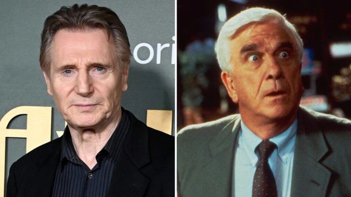 Liam Neeson fer með frægasta hlutverk Leslie Nielsen sem Frank Drebin í nýrri Naked Gun mynd.