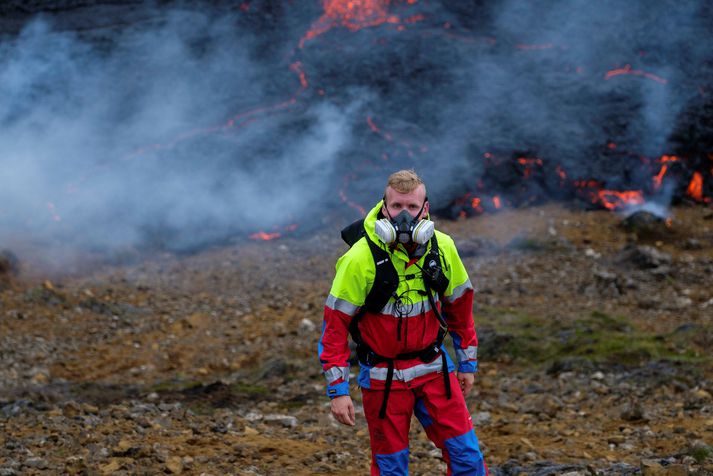 Mikið hefur mætt á björgunarsveitum frá því gosið hófst í síðustu viku.