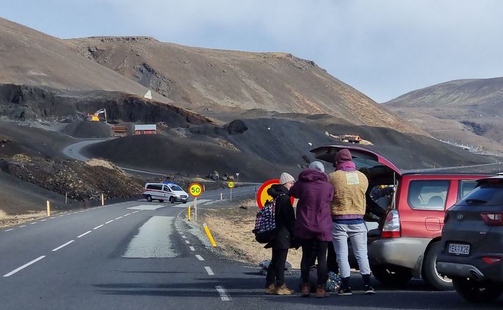 Frá Suðurstrandarvegi í dag.