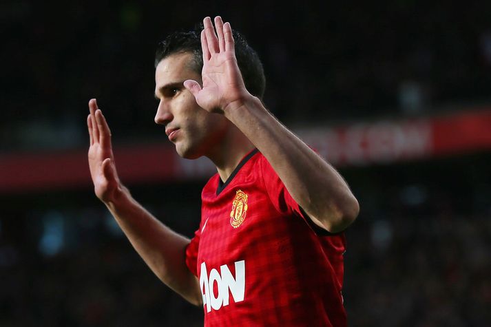 Robin van Persie fagnaði ekki markinu sínu.