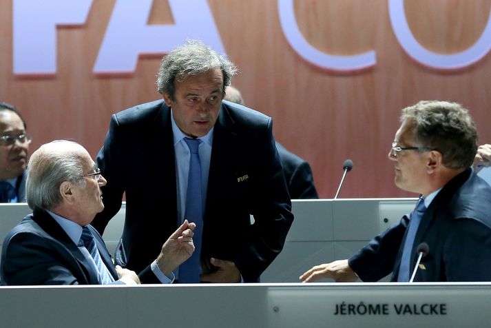 Blatter, Platini og Valcke.