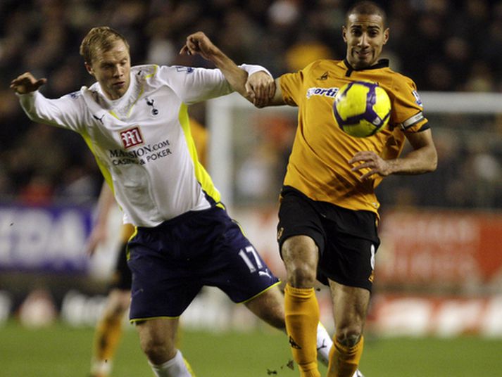 Eiður Smári Guðjohnsen í sínum fyrsta leik með Tottenham í kvöld.
