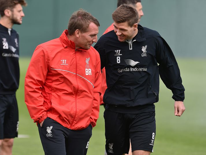 Gerrard og Rodgers á tíma þeirra beggja hjá Liverpool.