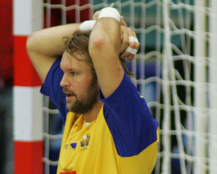 Magnus Jernemyr eftir að Svíar töpuðu fyrir Þjóðverjum í dag.