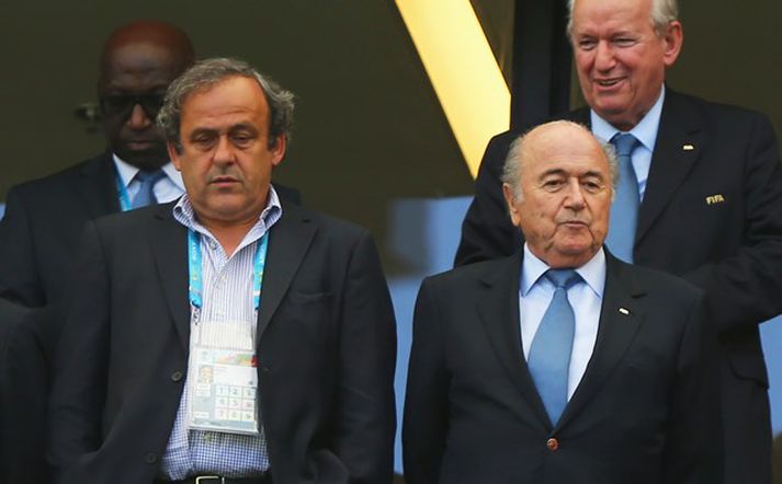 Platini og Blatter. Allt bendir til þess að sá síðarnefndi sitji áfram sem forseti FIFA.