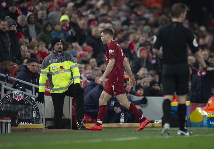 James Milner strunsar af velli.