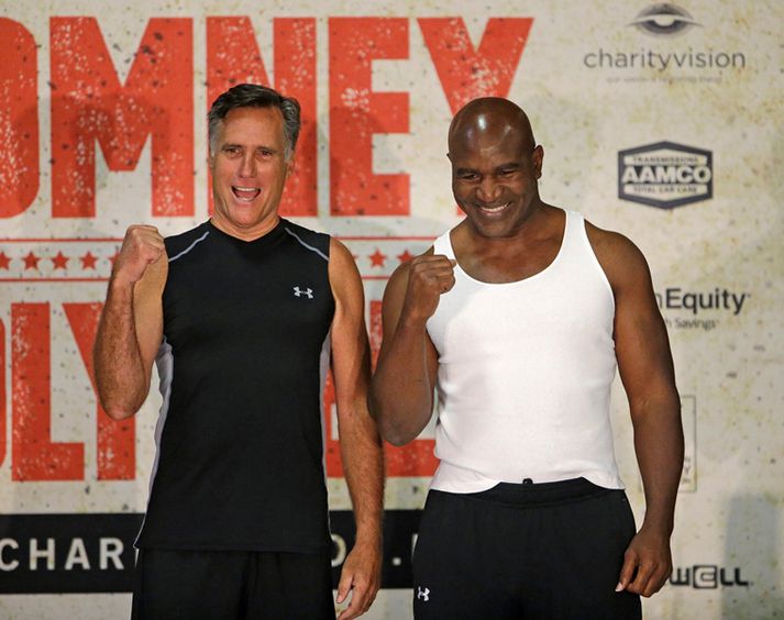 Romney og Holyfield eru klárir í slaginn.