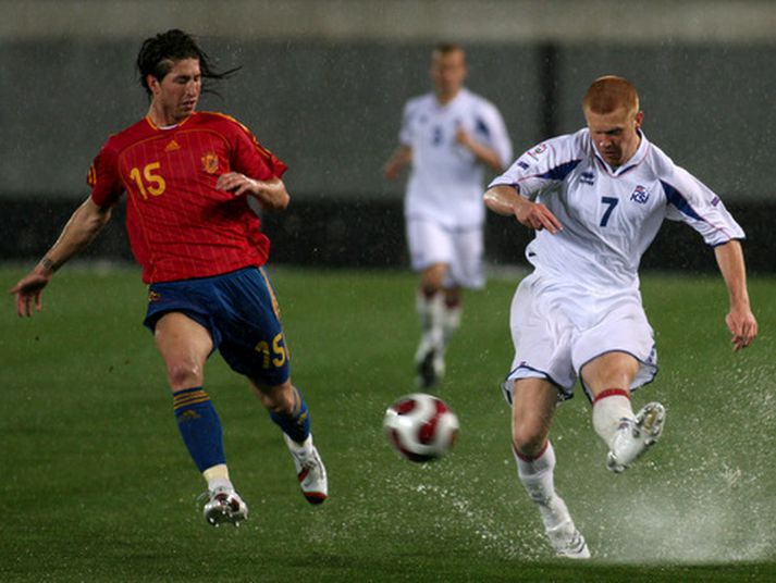 Emil Hallfreðsson í landsleik.