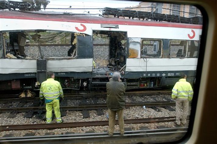 Mynd af vettvangi í Madríd í mars 2004.