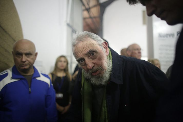 Fidel Castro í janúar í fyrra þegar hann sást seinast opinberlega.