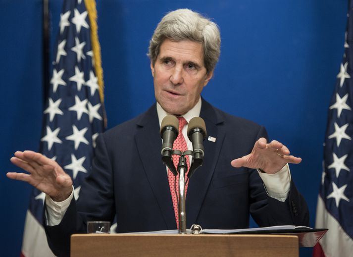 Kerry sagði í Jerúsalem að Bandaríkin myndu ekki senda hermenn aftur til Írak.