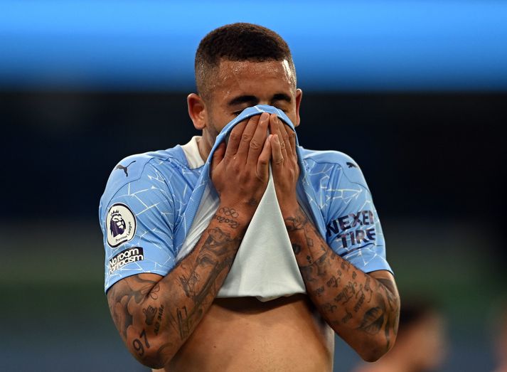 Gabriel Jesus gerði sig sekan um afdrikarík mistök í Manchester-slagnum.